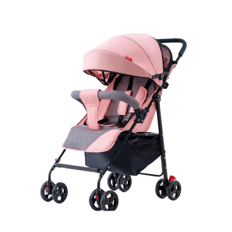 JXB 2023 New Ultra-lightweight Folding Soft Baby Stroller For Sitting And Lying Newborn High Landscape Trolley