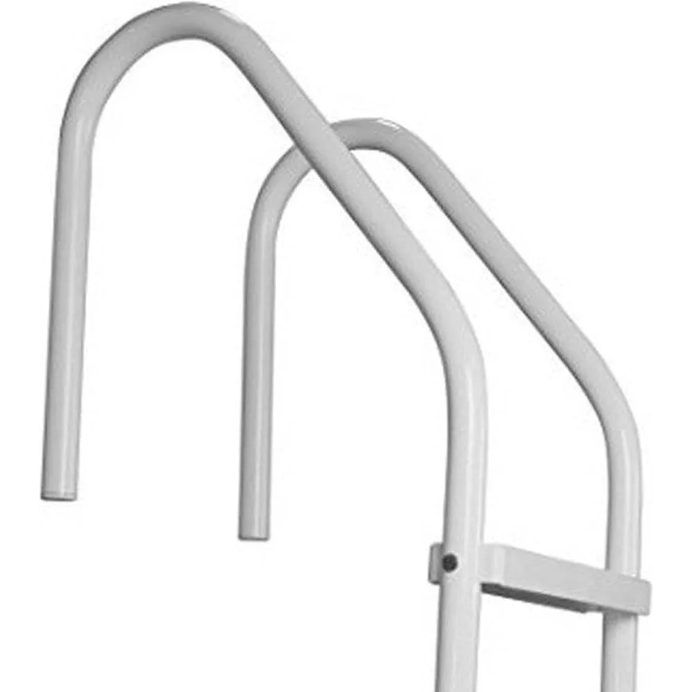 Polymer Finish Inground Pool Step Ladder with Swimming Pool Ladder and Railing Anchor Socket Winter Cover, Pack of 2, White