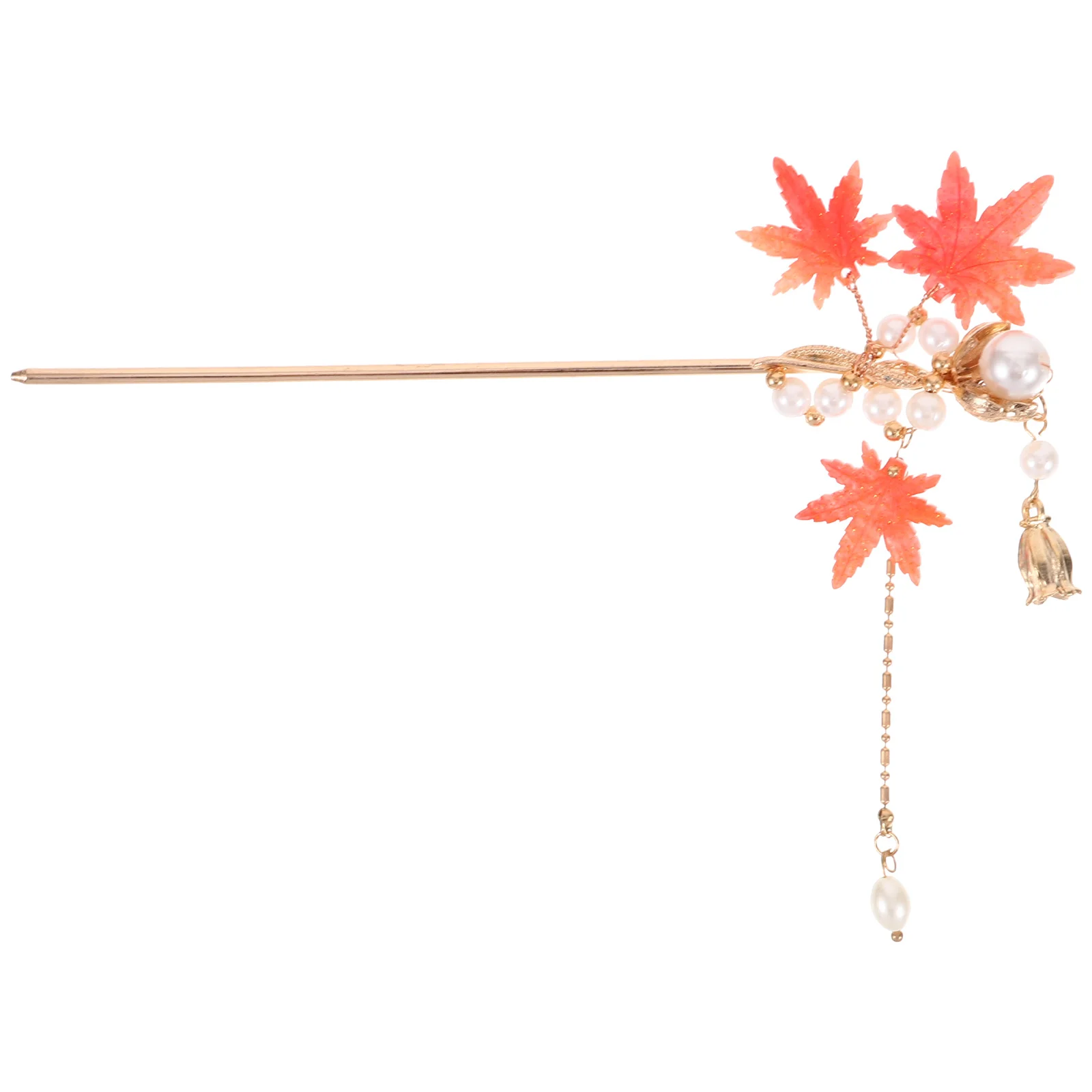 Hair Stick Ancient Costume Maple Leaf Hairpin Girl Accessories Leaves Chopstick Bun Chinese Style for Miss