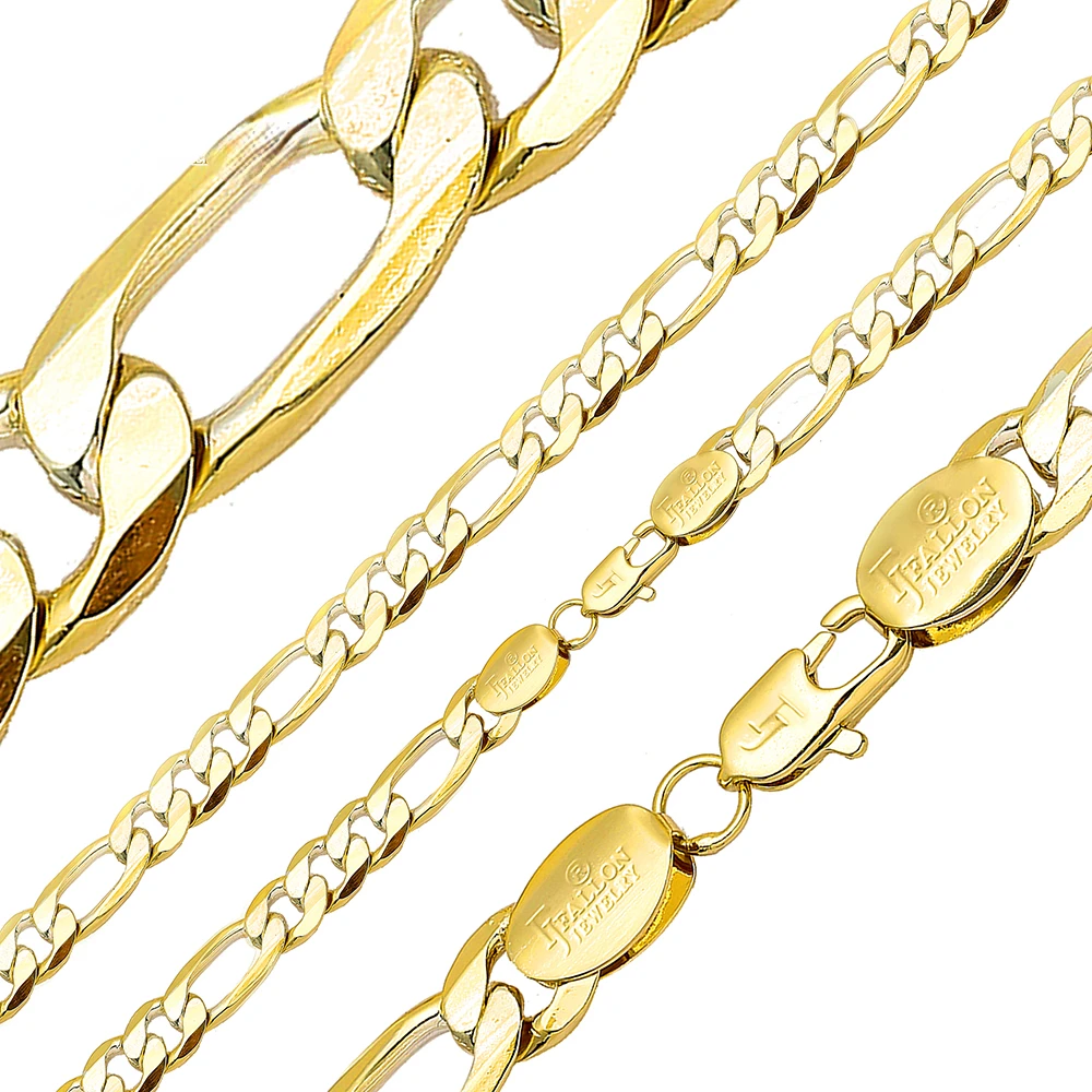 

14100101 FJ Fallon Fashion Jewelry Classic Italian style Figaro link Chain Plated in 18K Gold Brass Based SAMPLE AVAILABLE