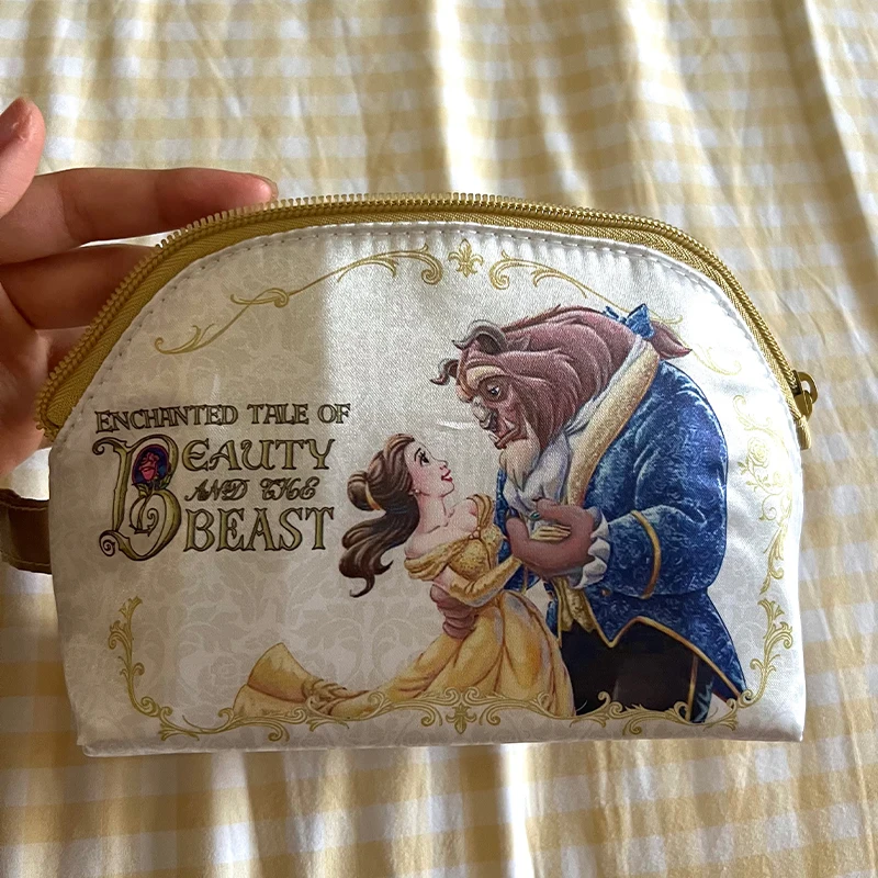 Authentieke Belle en het Beest Beeldjes Disney Anime Theepot Handheld Make-up Tas Opbergtas Muntpakket