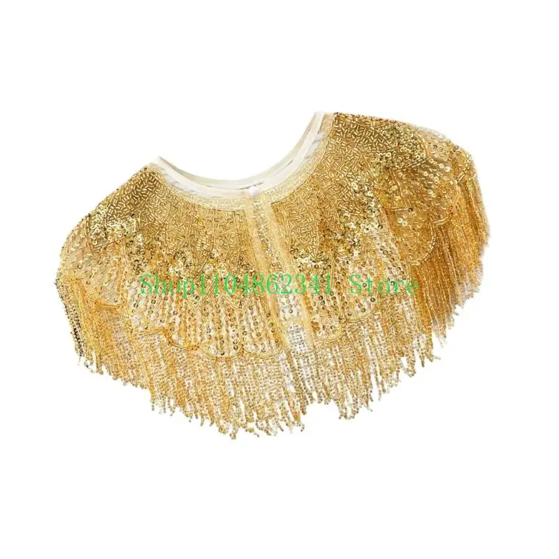 

652F Attractive Crystal Embellished Evening Wrap Highlighting Movable Border Plan And Machine Washable Polyester Substance