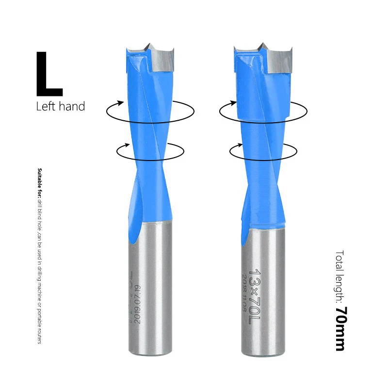 XCAN 1pc 4-14mm Wood Forstner Drill Bit Left Rotation Router Bit Row Drilling for Boring Machine Drills 2 Flute Router Drill Bit