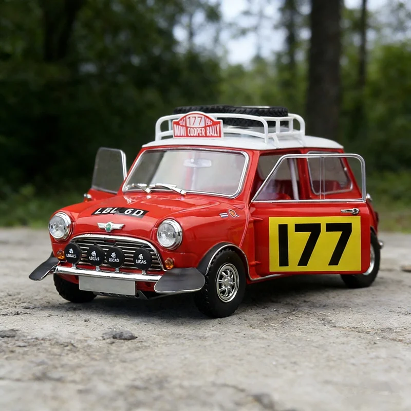 

1:18 Morris Mini Cooper MK1 раллийная модель гоночного автомобиля из сплава, литье под давлением, металлические путешествия, внедорожники, модель автомобиля, имитация подарков для детей