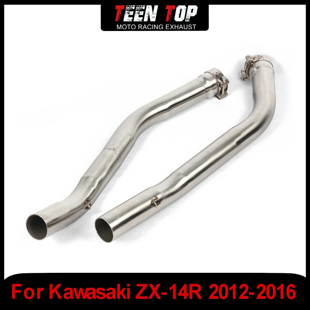 

Motorcycle Middle Link Pipe Exhaust Elbow Escape 51MM For Kawasaki ZX-14R 2012-2016 Motorbike Exhaust Connection Pipe Stainless