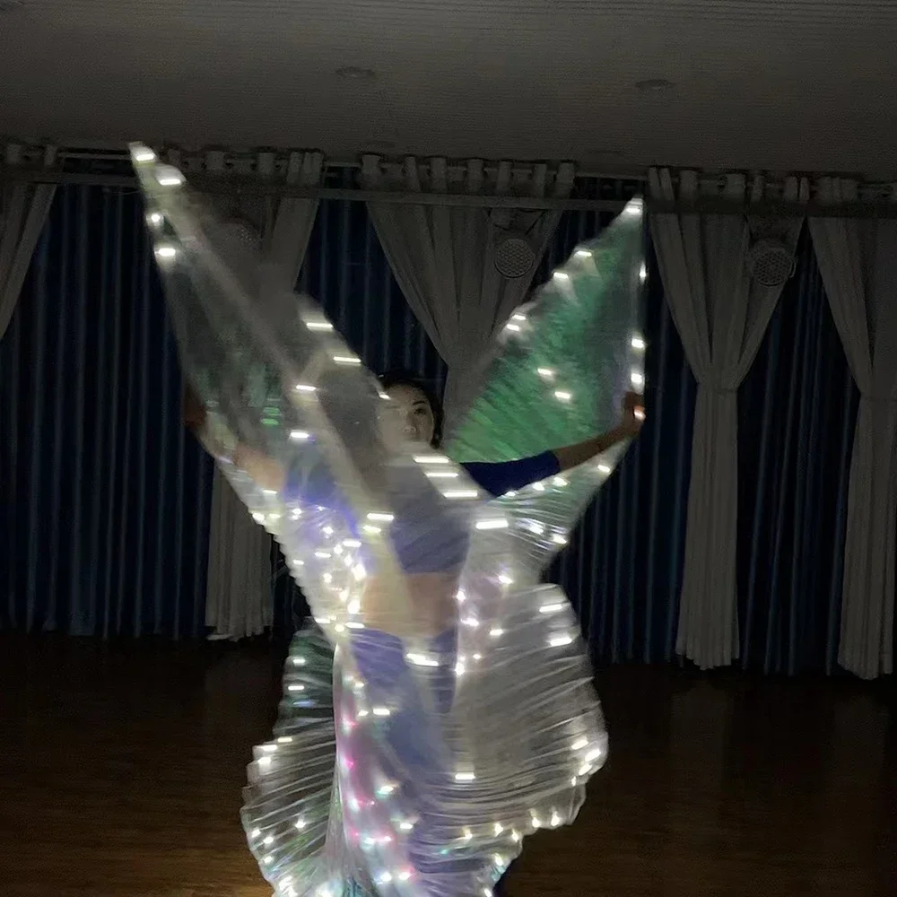 Dancing LED glowing wings self-flashing performance bar KTV fan fan type cape cape props Halloween