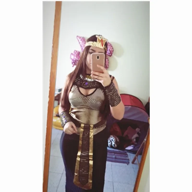 เครื่องแต่งกายสไตล์อียิปต์สำหรับผู้ใหญ่ชายหญิงเด็กเครื่องแต่งกายคอสเพลย์สำหรับการแสดงบนเวทีชุดวันคริสต์มาส