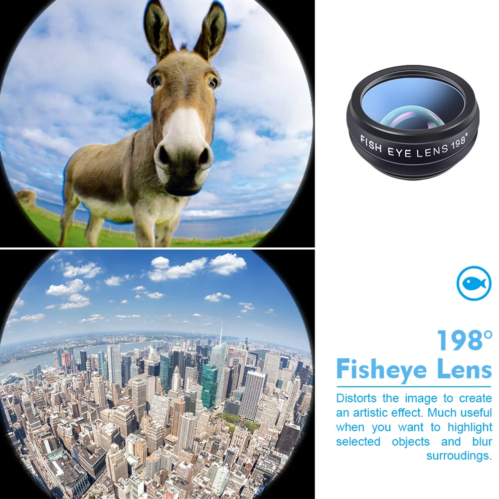 10 In 1 Phone Camera Lens Kit Fisheye Wide Angle Macro CPL Telescope Filter For Mobile Photography Accessories Black view 5
