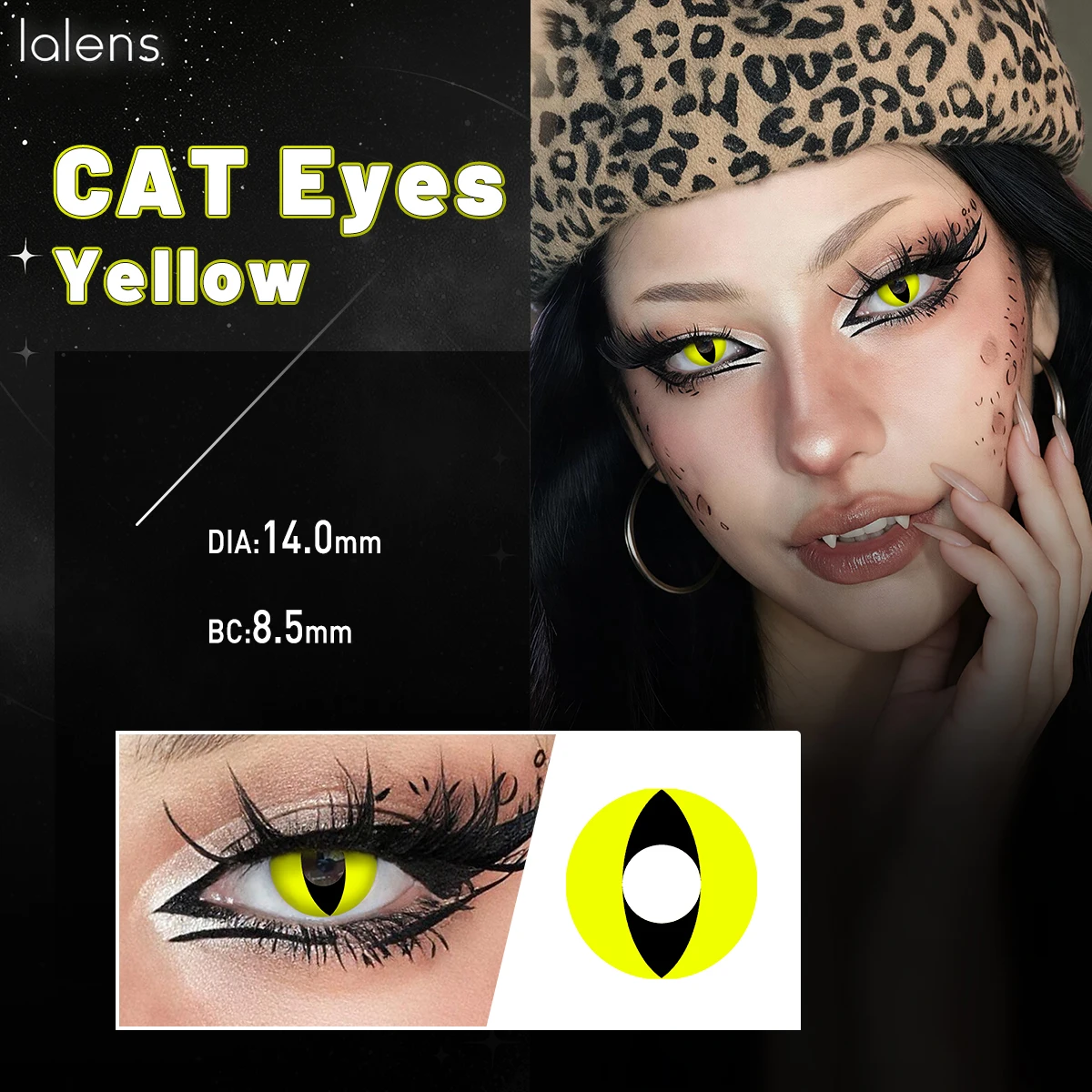 VISUASHOW Katzenaugen-Kunstlinsen mit kleiner Pupille, 1 Paar, weiche Linsen, Anime-Cosplay für Coser, Alltag, Halloween-Party, Augenschönheit – Detail 2