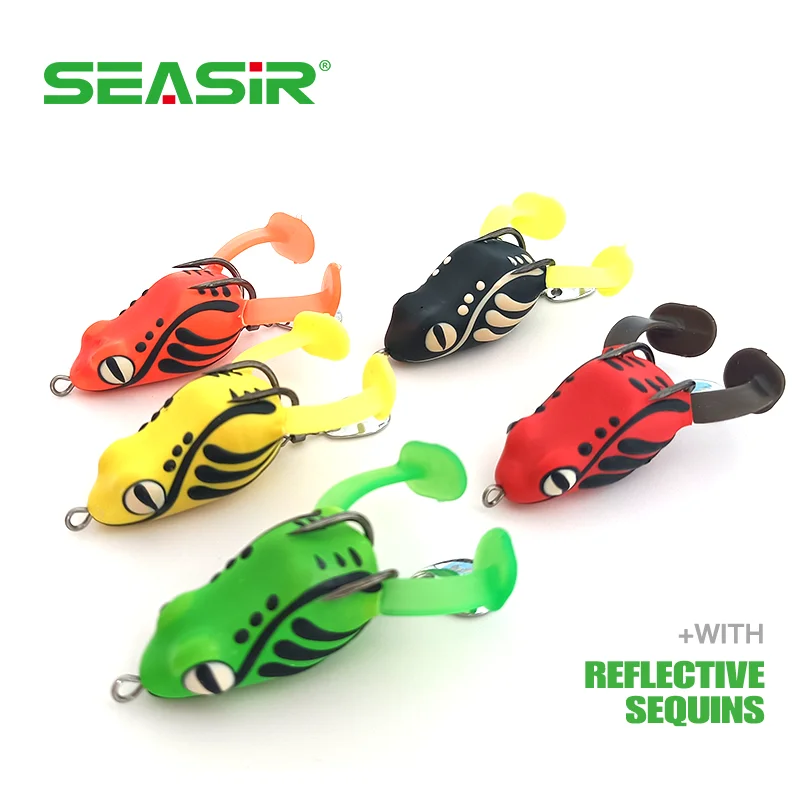 SeaSir Mini Silicone Soft Frog Fishing Lure 4cm/8g Topwater Double Barbed Hooks Hollow Fishing Lures For Bass And Snakehead