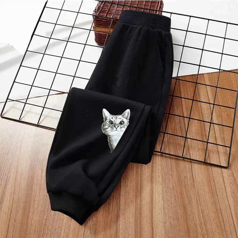 Katze und Maus Cartoon Hose für Kinder Frühling und Herbst Jogginghose Jungen Mädchen Baumwolle Lange Hosen 3-14T – Detail 6