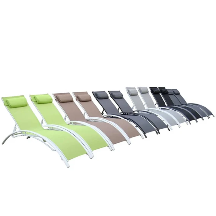 

Swimming Pool Chair Beach Bed Carton Pack Sun Lounger Beach White Aluminium Outdoor Lounge Chair