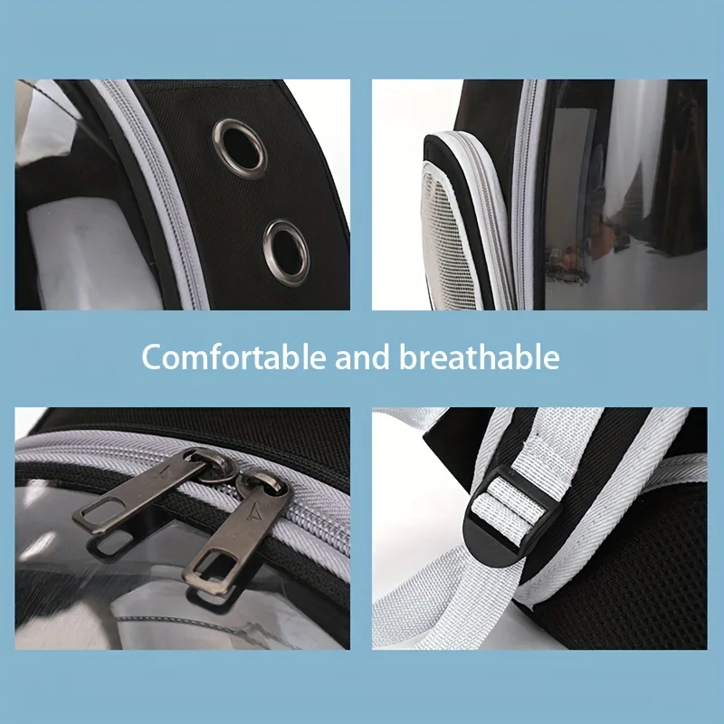 Pet Cat Carrier Backpack Breathable Portable Transparent Space Capsule for Small Animal Puppy Dog Outdoor Travel Bag