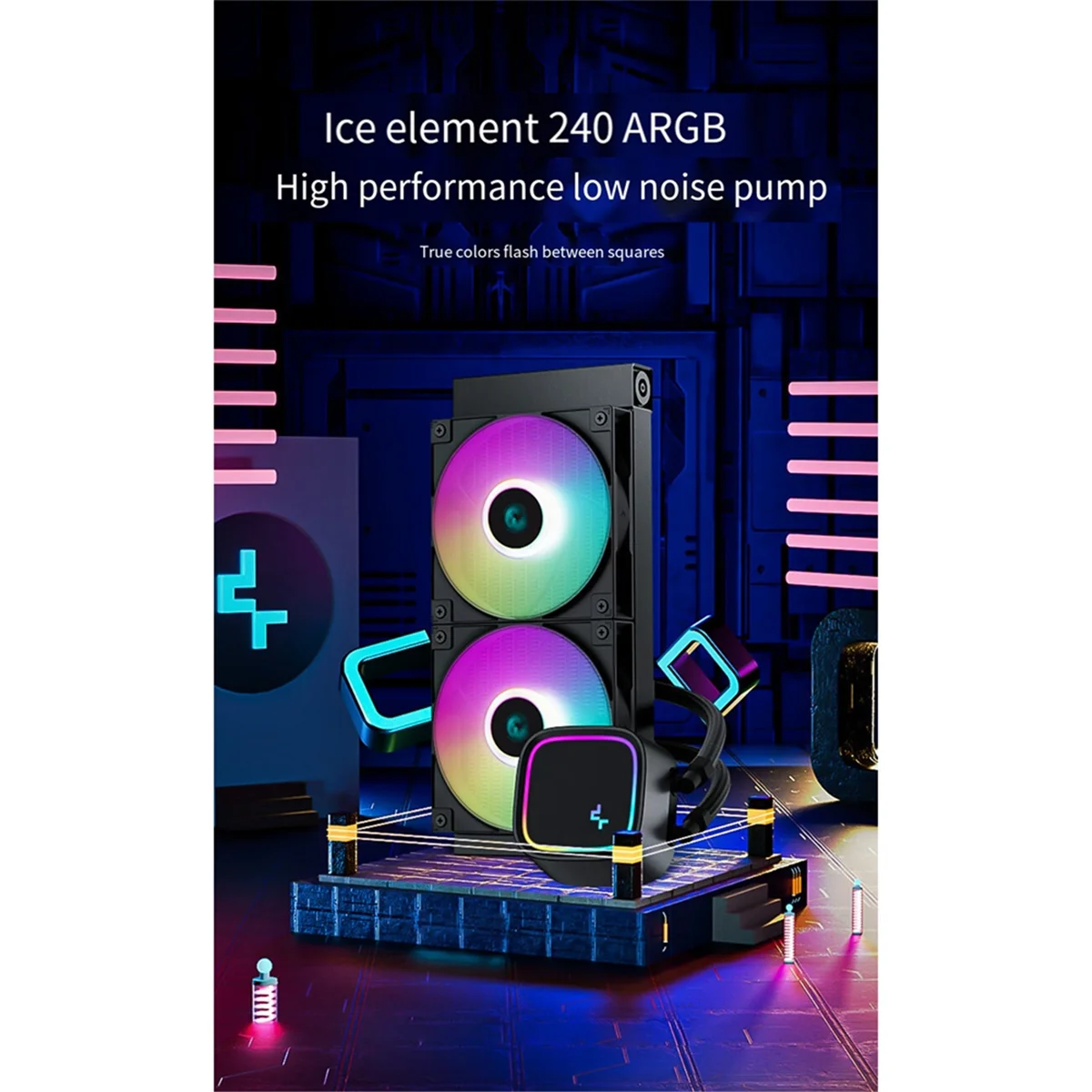 ONCE Computer CPU Radiator LS520 SE Digital 240mm CPU AIO Liquid Cooler with 4th Gen Dual-Chamber Pump, ARGB Fans