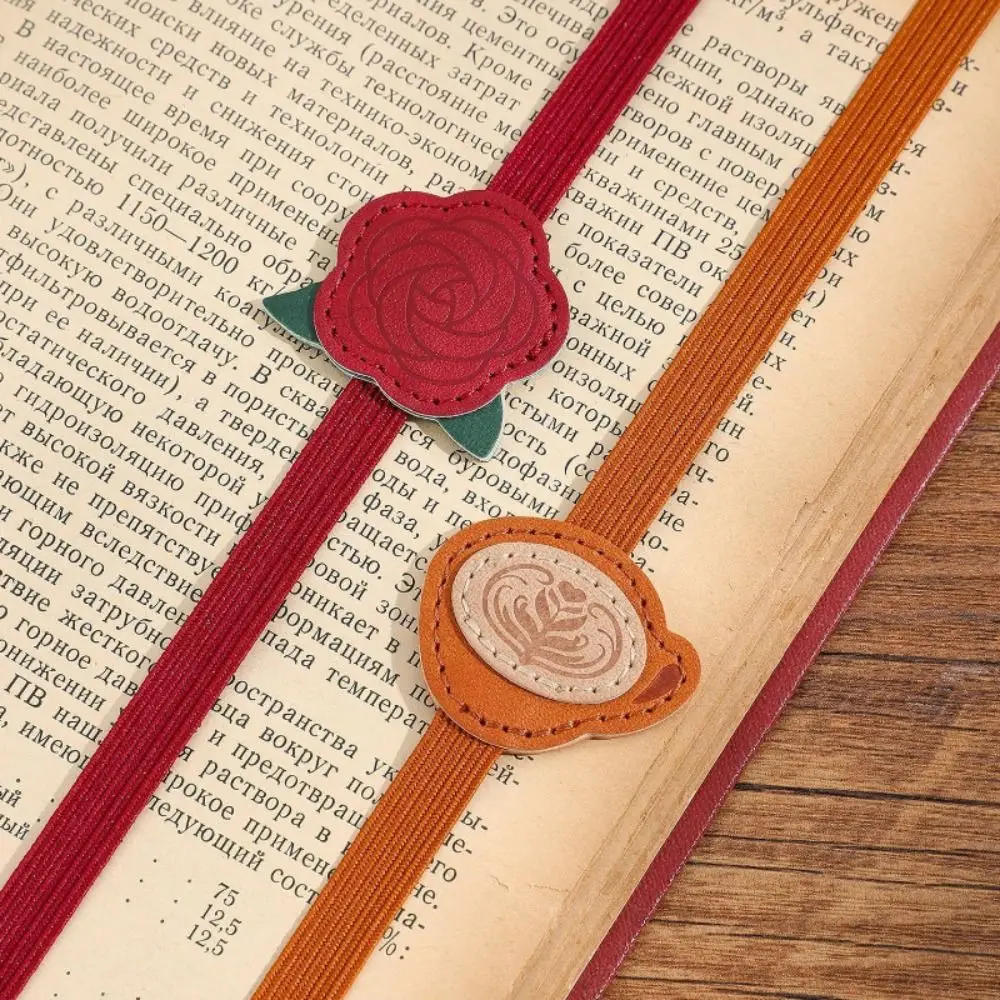 Vintage Elastic Bands Leather Bookmark Anti-lost Versatile PU Bookmark ELegant Hardcover Journals Book Mark Reader - view 4