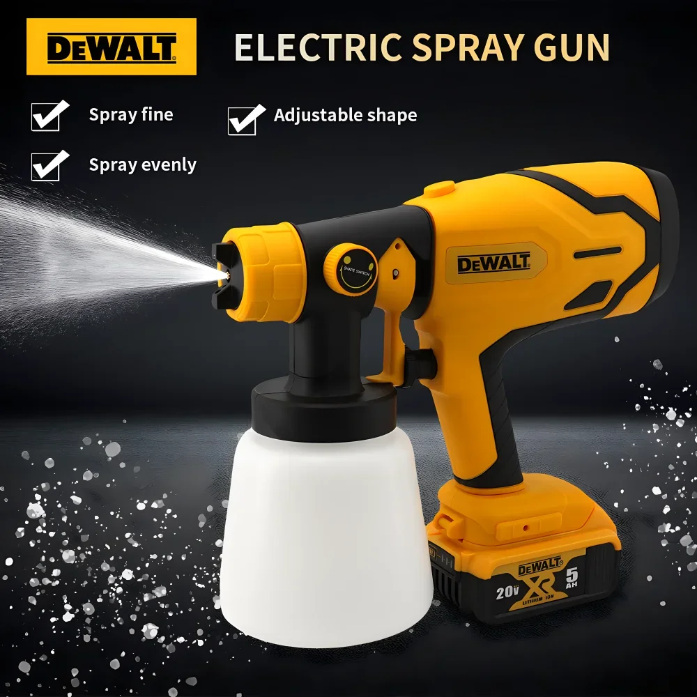 Dewalt Electric Spray Gun 20V Battery Cordless Paint Sprayer 800ML Portable Furniture Automotive Coating Household Machine