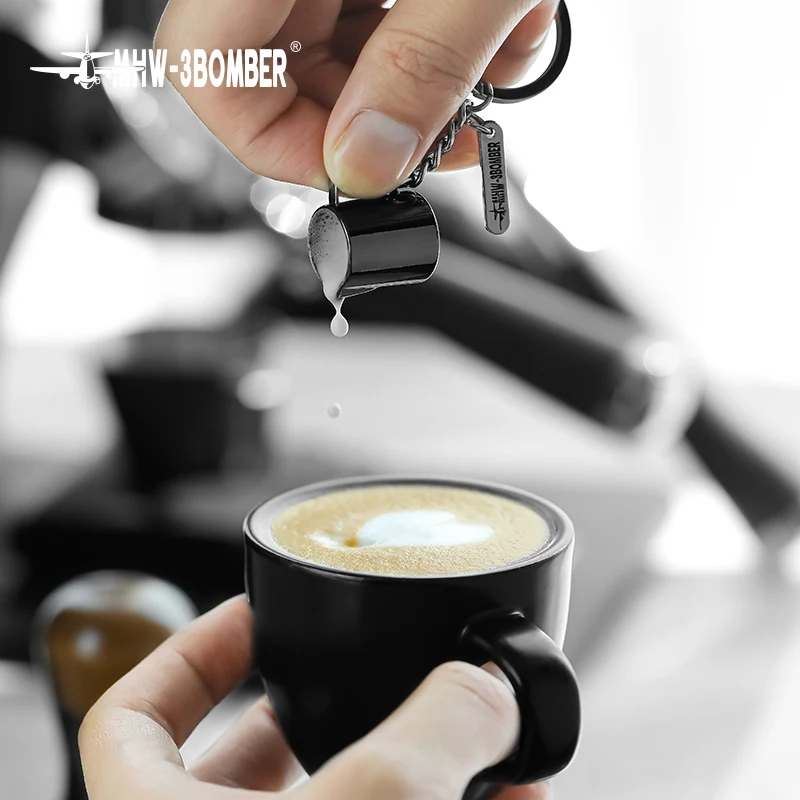 Mhw القهوة المفاتيح القهوة الشكل البضائع البسيطة لاتيه الفن إبريق فلاش مسحوق المطرقة مقبض قلادة تذكارية #5