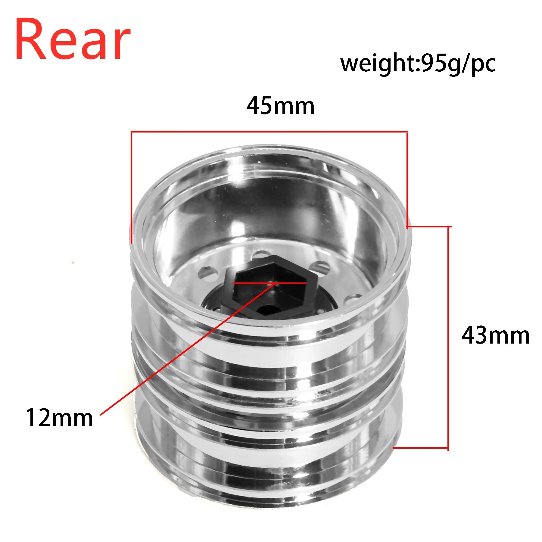 2pcs Metal Wheel Drive/Bearing Hub Rim Double Wheels for 1/14 Tamiya RC Trailer Tractor Truck SCANIA VOLVO ACTROS MAN Model Car