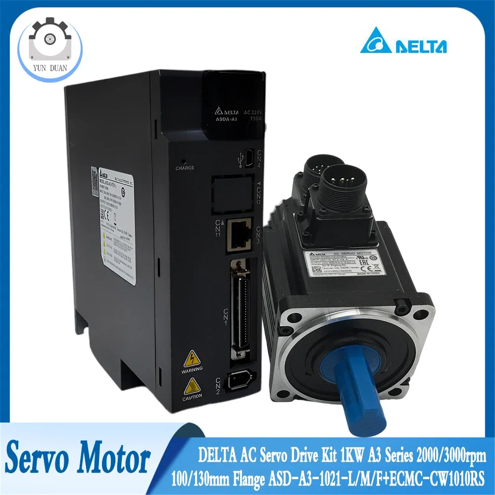 Delta Servo Driver Kit,A3,1KW,ASD-A3-1021 AC Servo,100 Flange ECMC-CW1010RS,130 Flange ECMC-EW1310RS,Motor 22bit Absolute Encode