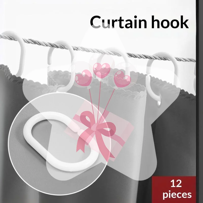 12PCS 12PCS Plastic C Type Shower Curtain Rings Plastic Hook Hanger Replacement Bathroom Curtain Hanging Universal Accessories - Aliexpress Deal
