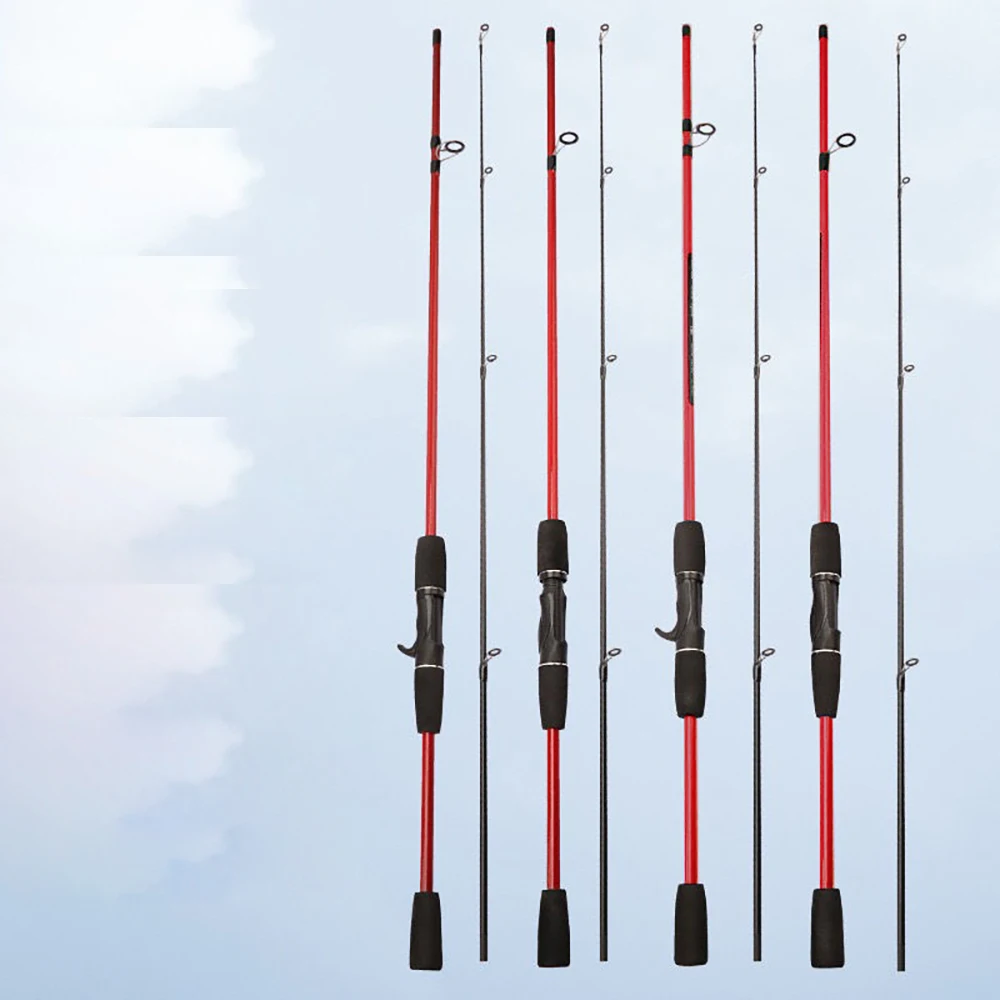 Baitcasting Spinning Travel Carbon 2 Section Fishing Rods Casting Weight 2-10g Power Ultralight Lure Trout Pole