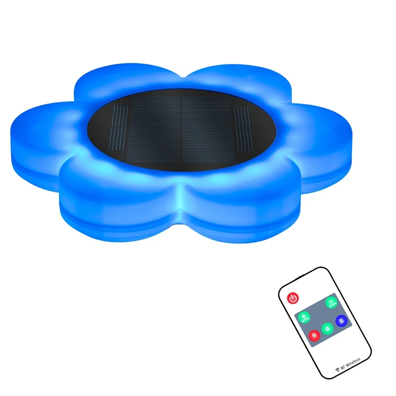 RGB 리모컨 태양광 물 플로트 라이트, LED 정원 연못 조명, 야외 수영장 플로팅 라이트, 파티 장식