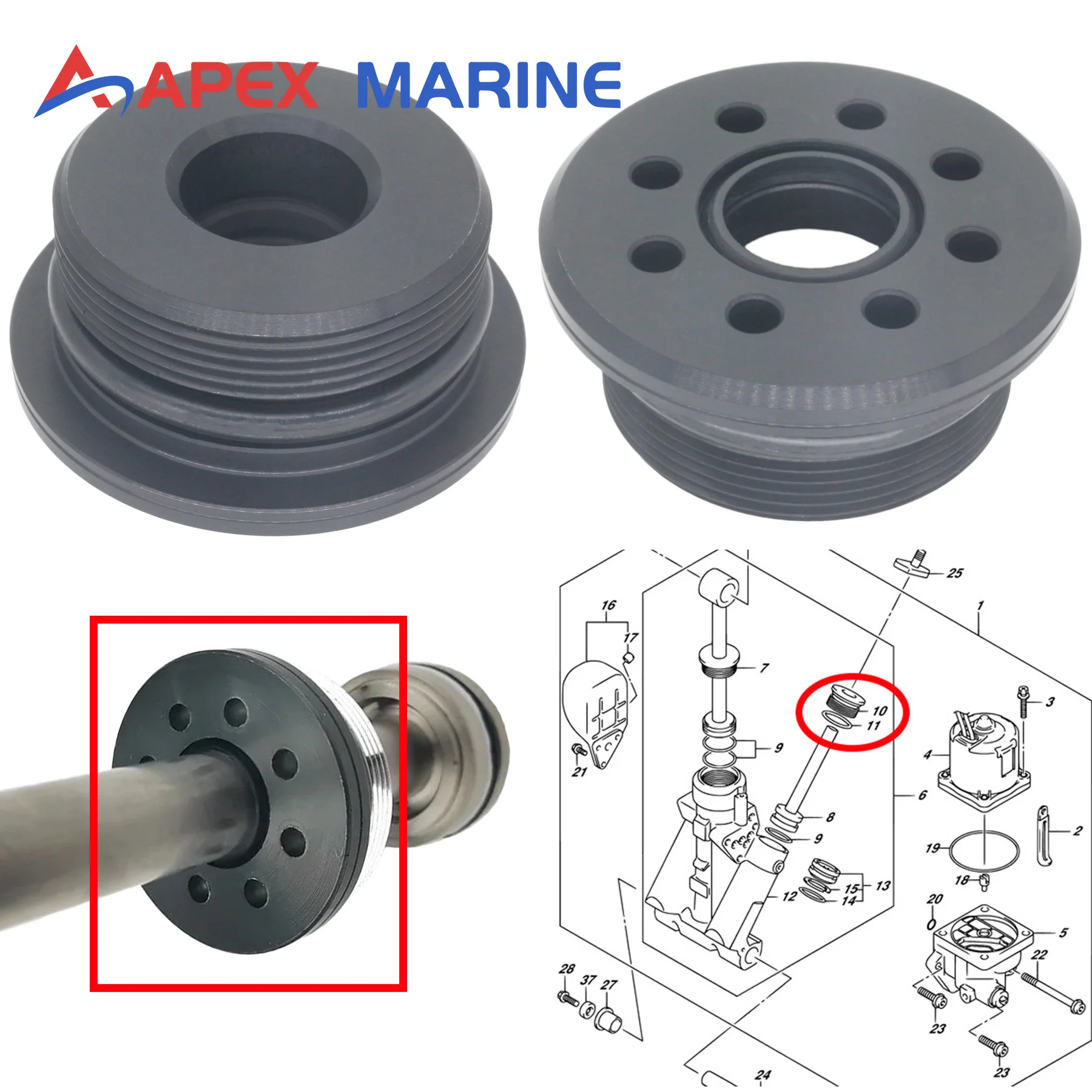 

2 PCS 48630-96J03 Screw Trim Cylinder with Seals For Suzuki 4-Stroke Outboard Motor 90-300HP 48630-96J00 48630-96J01 48630-96J04