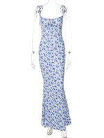 Hugcitar Women Elegant Floral Beach Vacation Bodycon Streetwear Long Dress 2026 Summer Clothes Wholesale Items For Business - Image 6