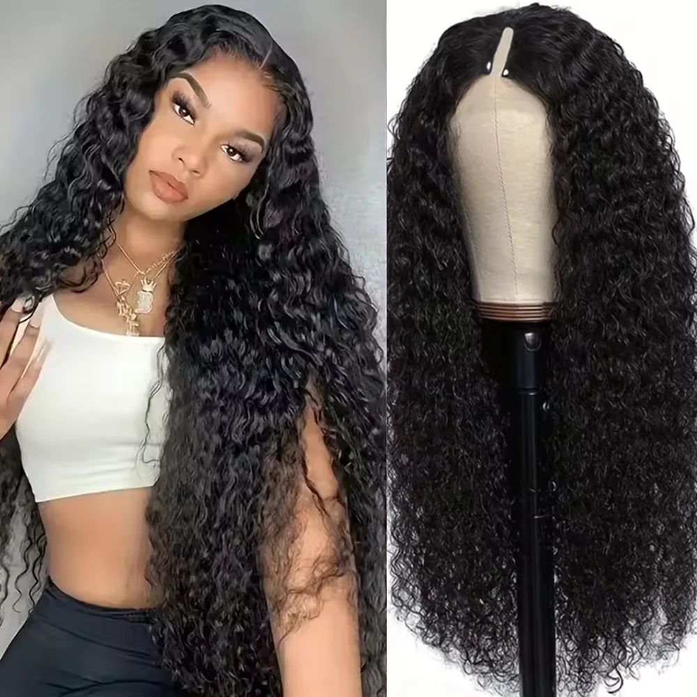Curly V Part Wig Hu…