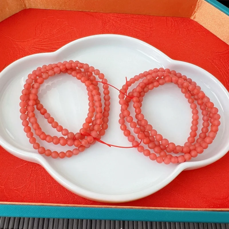 

Natural Baoshan Red Agate Four-Circle Bracelet Frosted Jewelry