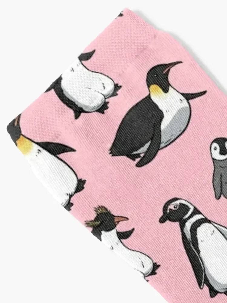 Cute Penguin Pattern (Pink Variant) Socks christmass gift soccer anti-slip hockey hiphop Man Socks Women's