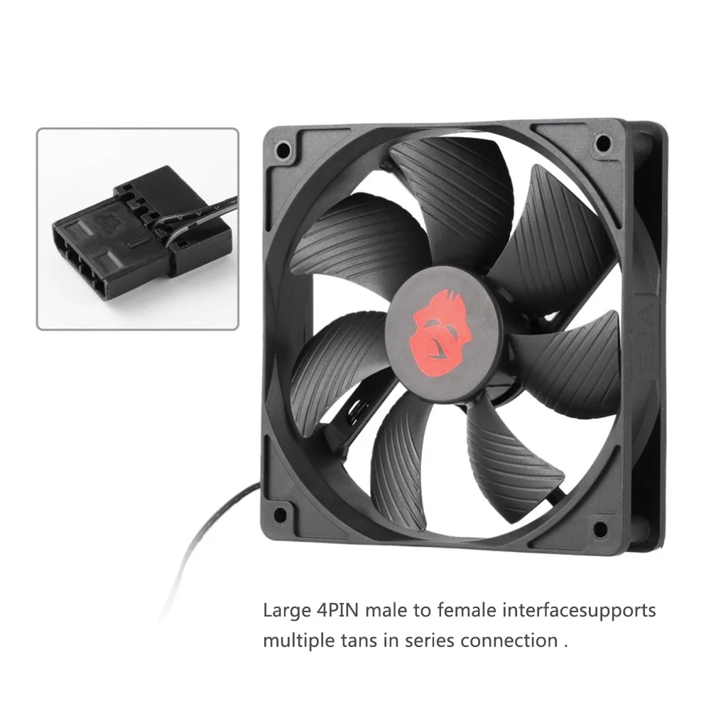 Class12cm Big 4 Pin High Speed Desktop Chassis Fan 12V Computer Case Radiator Cooler PC Desktop Laptop Classic Accessaries Part