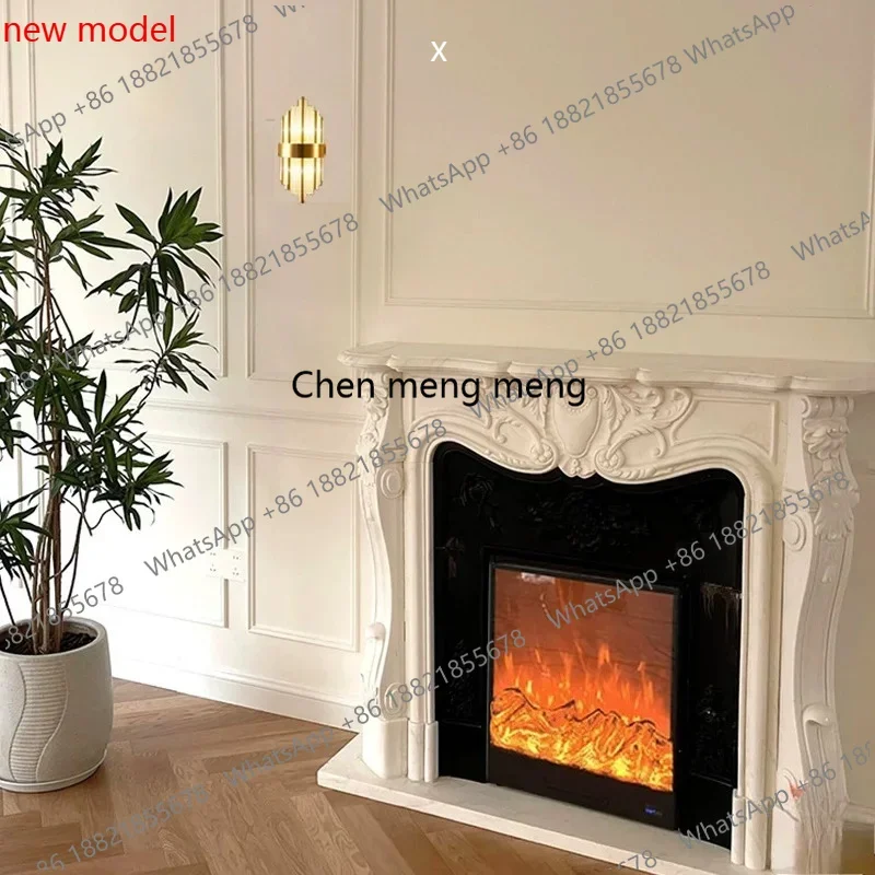 N138French marble fireplace, merican French entrance fireplace decorative cabinet