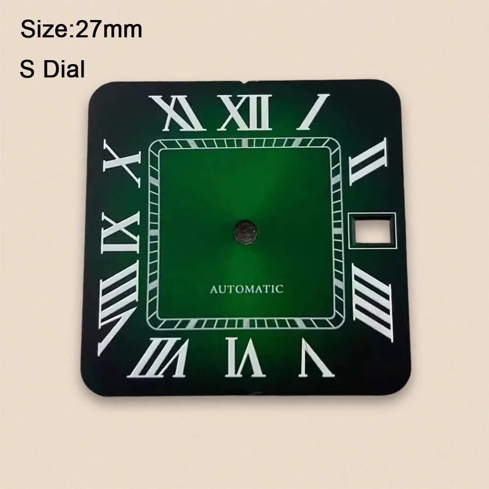 27mm S Logo Dial Square Roman numerals Suitable For NH36 Japanese Automatic Movement Watch Accessories Repair