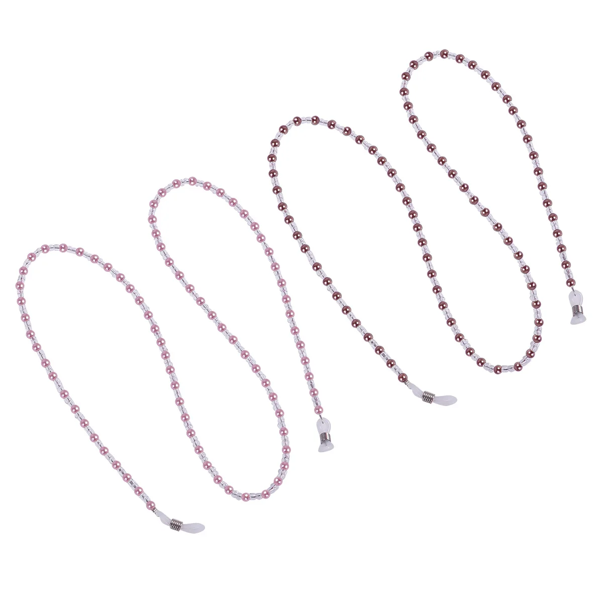 

4pcs Beaded Eyeglasses Strap Anti-Slip Glasses Chain Fashion Eyewear Retainer Sunglasses Holder Neck Arm Strap For Running