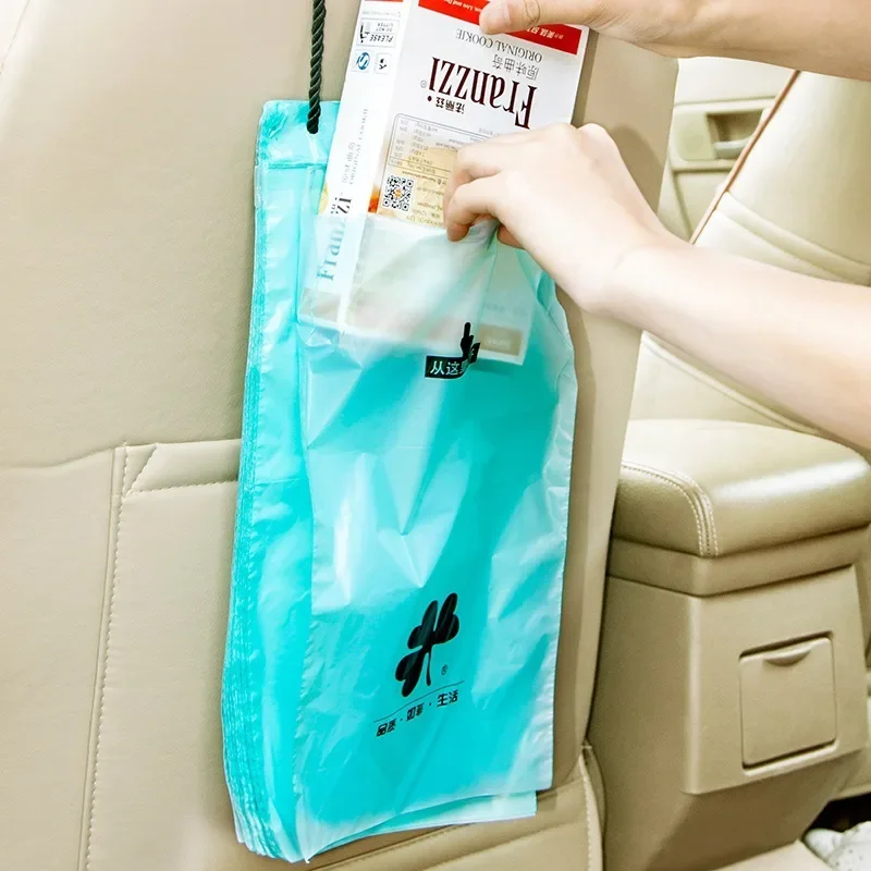 

50Pcs/Pack Car Garbage Bag Disposable Trash Rubbish Bag Sticking Litter Bag Portable Auto Seat Back Hanging Trash Bag