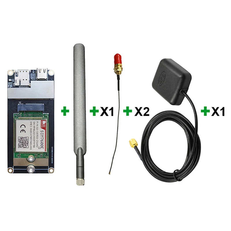 in stock! SIMCOM SIM7600E-H-M2 LTE Cat4 module 4G +GPS  external  antenna MHF4 to SMA female pigtail M.2 to TypeC adapter