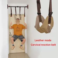 Cervical Traction Belt Leather Suspension Neck Strengthening Stretch Frame Home Outdoor Correction Neck Joint Adjustable Sling