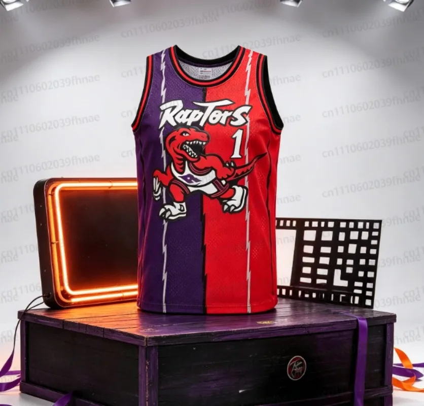 2026-27 Hot Sale Retro Carter 15 Raptors Purple Lightning Print Jersey Streetwear Fan Basketball Tank Topt Family Matching