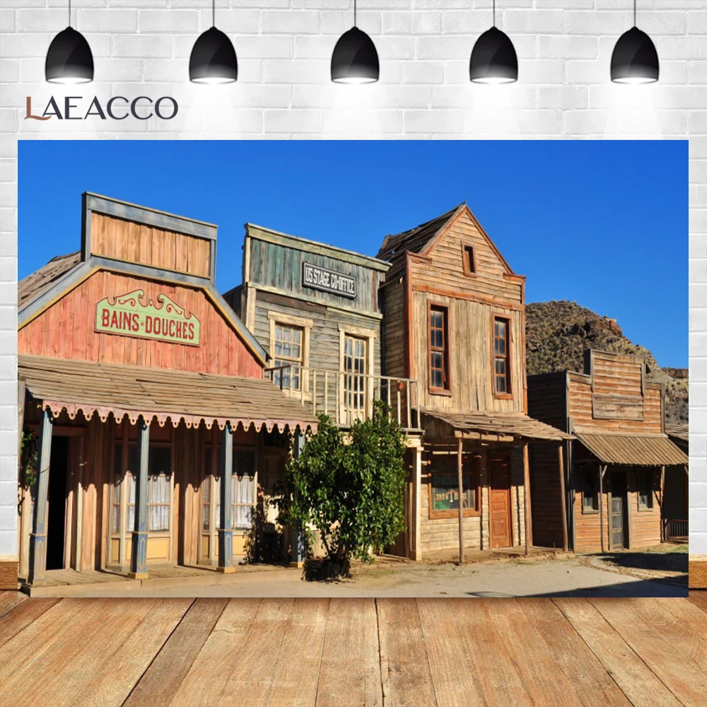 خلفية فوتوغرافية احترافية عتيقة ، خلفية شارع رعاة البقر الغربية القديمة ، حفلة عيد ميلاد ، الغرب المتوحش ، مقصورة البنك الريفية