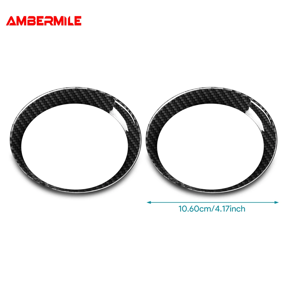 For Mini Cooper Clubman R55 R56 R57 Car Dashboard Side Conditioning Air Outlet Inner Ring Cover Real Dry Carbon Fiber Decoration