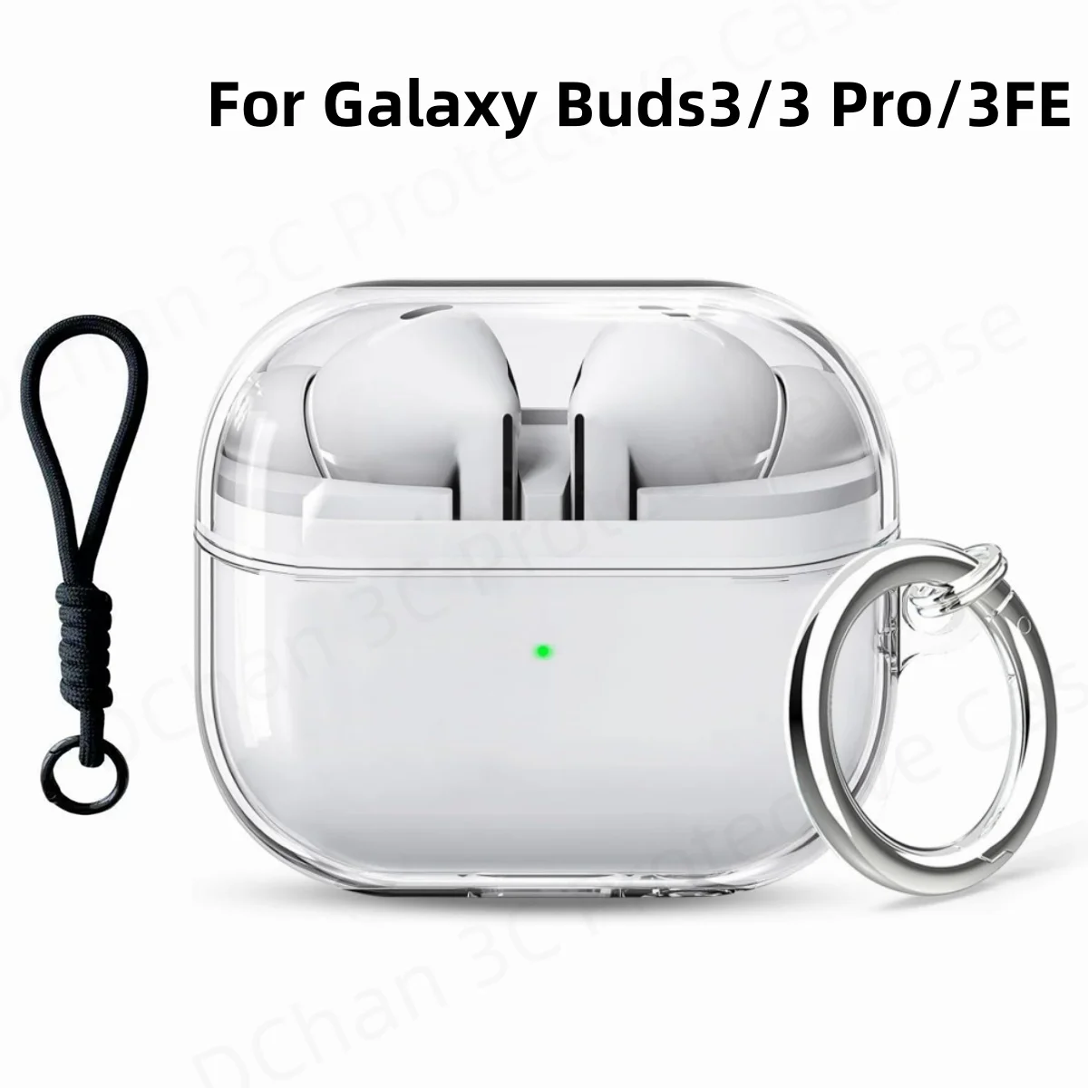 Case For Galaxy Buds 4 3 Pro Premium TPU Cover With Keychain For Women Samsung Buds 4 Pro/Buds 3 Pro FE Earphone Case Clear