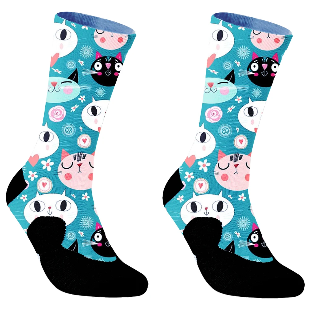 Cute Animals Crew Socks para homens e mulheres, basquete, ciclismo, skate, esportes, futebol, futebol, 2024, novo