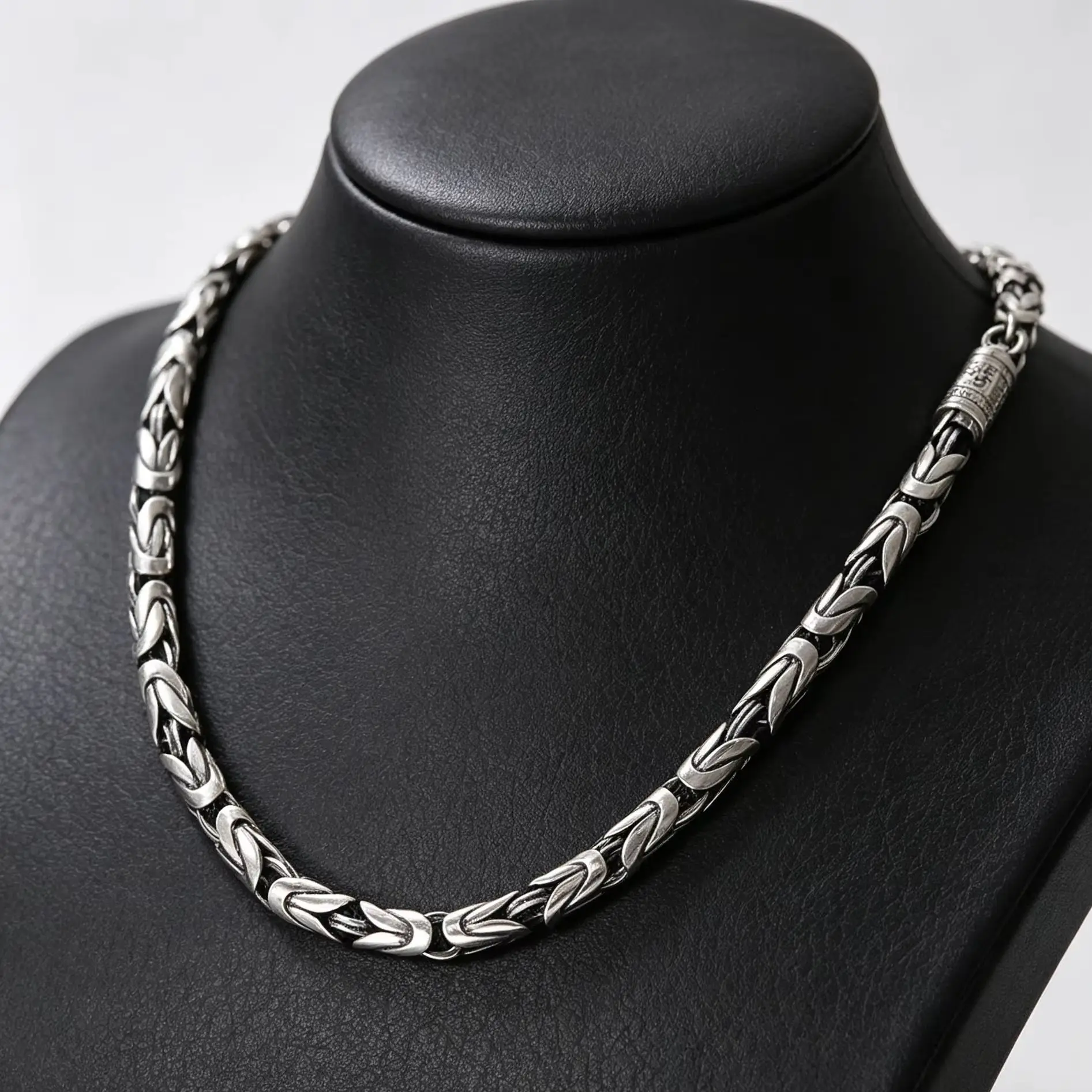 

Retro Silver Jewelry 6MM Thick Six-Character Mantra Trendy Personality Men's Necklace Fashion Accessory