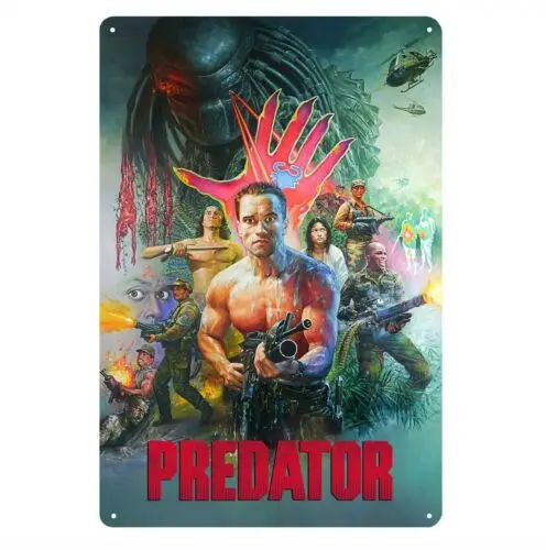 Predator Arnold Schwarzenegger Movie Metal Poster Tin Sign - 20x30cm Plate