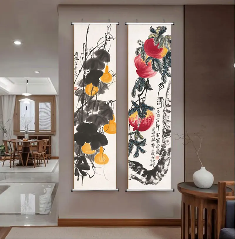 Zen Abstract Traditional Chinese Style Qi Baishi Wall Art Canvas Painting Poster Picture Print For Office Living Room Home Décor