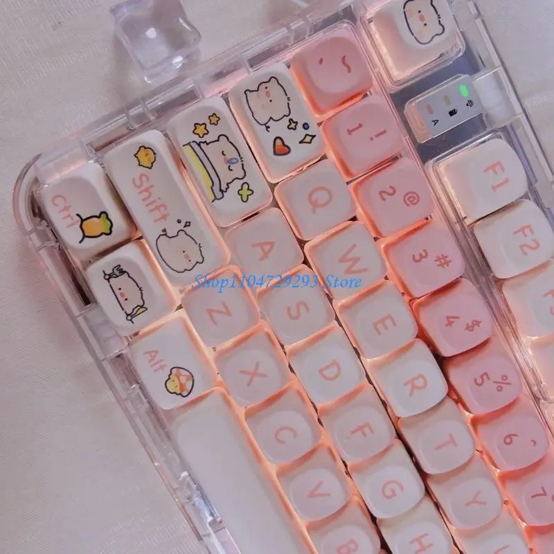 Y2GD Pink Pig Temed 118 PBT KeyCap Set Profile ergonómico para mecanógrafos y jugadores
