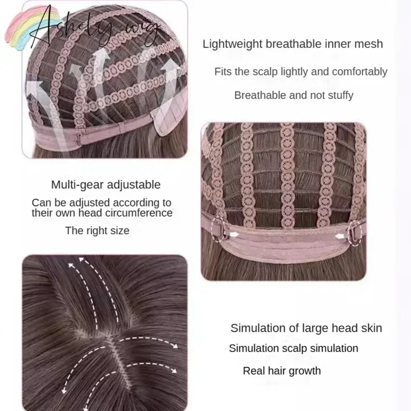 여성용 레드 블랙 옴브레 가발, 긴 웨이브 헤어 가발 21인치 미디엄 Y2K 헤어스타일 로리타 코스프레 데일리용 합성 가발