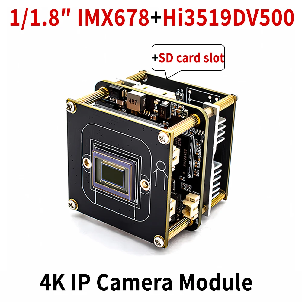 WGWK Ultral 4K Super Starlight IP Camera Board IMX678+Hi3519DV500 High Sensitivity Wide Dynamic Range CCTV Security Camera Board