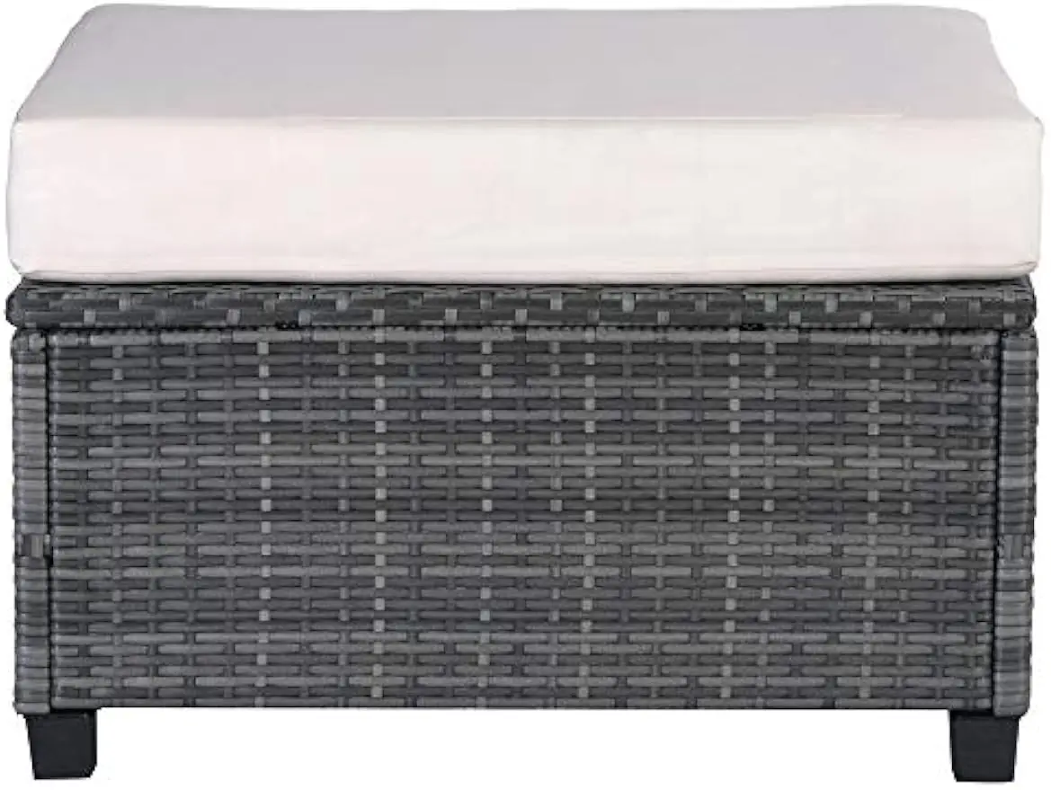 Wicker Rattan Sets Sofá secional com Almofadas, Mobília ao ar livre, Pátio Conversa Set, All Weather, 8 Pcs